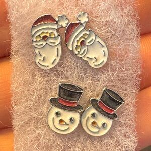 Festive Snowman and Santa Earrings